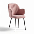 Roze stoffen fauteuil met metalen poten 60 x 55 x 80cm