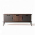 Dressoir van hout met zwarte accenten 150 x 45 x 70cm voorwoonkamer