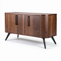 Houten dressoir met deuren en metalen poten 150 x 45 x 75cm bruin