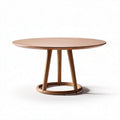 Ronde houten eettafel met een diameter van 100 cm en een hoogte van 75 cm