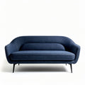 Blauw stoffen bank met een afmeting van 150 x 75 x 85cm geschikt voor woonkamer